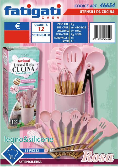 FATIGATI 12 UTENSILI DA CUCINA
 [Confezione da 3 kit]