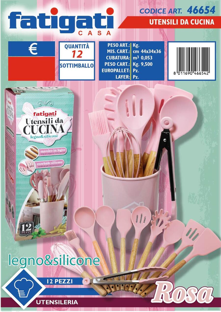 FATIGATI 12 UTENSILI DA CUCINA
 [Confezione da 3 kit]