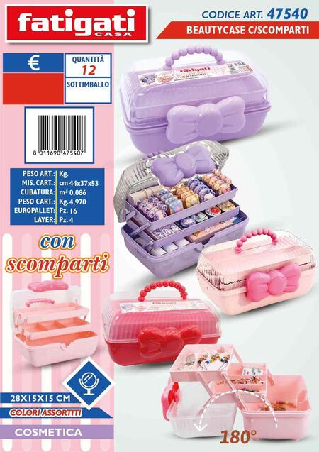FATIGATI BEAUTYCASE CON SCOMPARTI
 [Confezione da 3 pezzi]