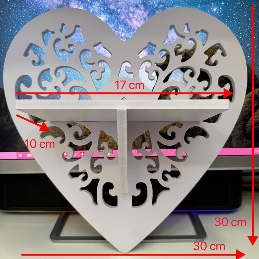 MENSOLA DA PARETE A FORMA DI CUORE