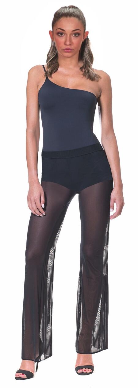 Pantaloni in tulle elastico con short incorporato 1-0033