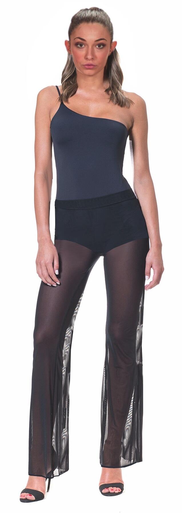 Pantaloni in tulle elastico con short incorporato 1-0033