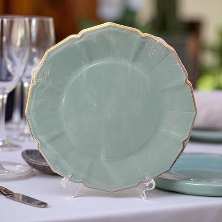 Marrakech Piatto carta Azzurro con bordo dorato dia.26 conf.8 pezzi