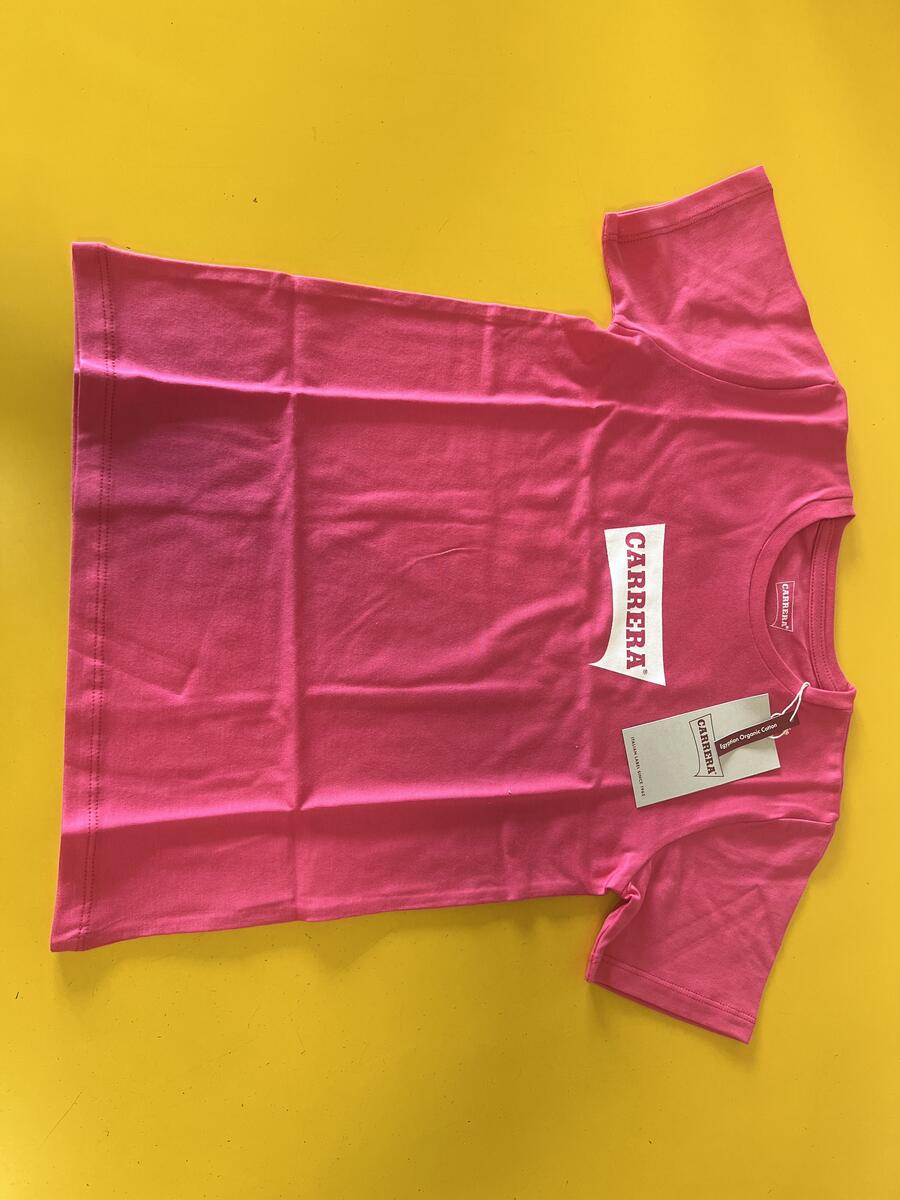 T shirt Carrera rosa fuxia 9/18 mesi 7/8/10 anni a scelta  