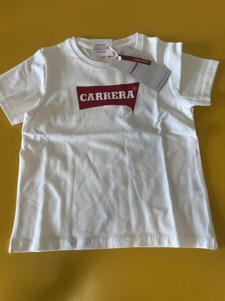 T shirt Carrera colore a scelta blu oppure bianca cotone taglia a scelta4/5/6/7/8/10 anni