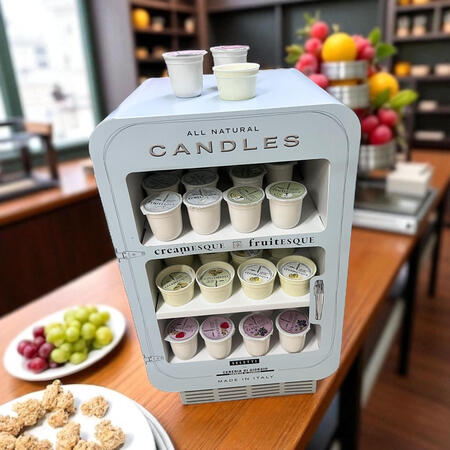 Candela profumata yogurt Mela  e Kiwi  contenitore in ceramica pz.1