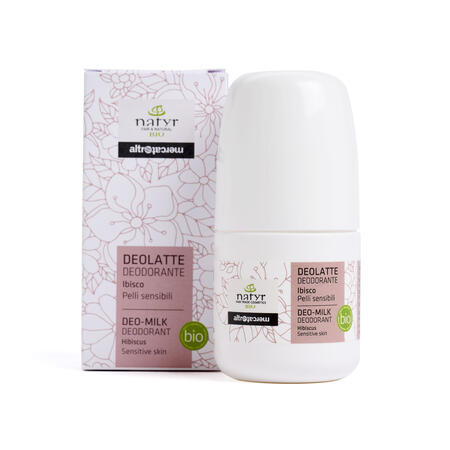 Deolatte - roll on- pelli sensibili- ibisco - bio - 50 ml