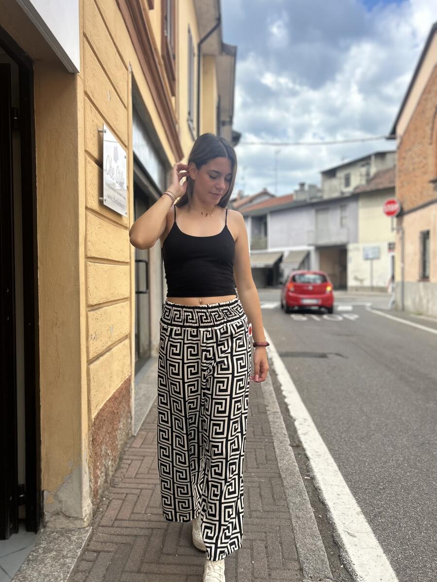 NOVITÀ Pantalone palazzo fantasia geometrica