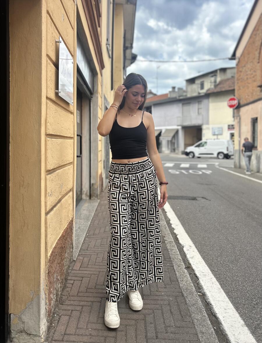 NOVITÀ Pantalone palazzo fantasia geometrica