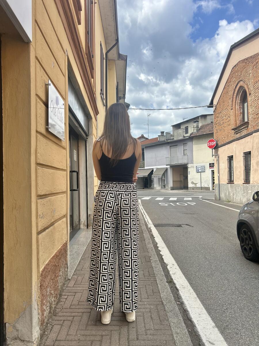 NOVITÀ Pantalone palazzo fantasia geometrica