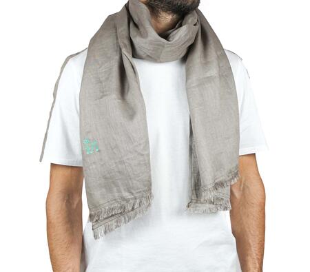 Pashmina lino tortora