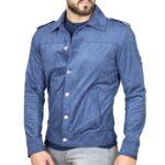 Giacca uomo ecologica scamosciata blu