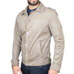 Giacca uomo ecologica scamosciata beige