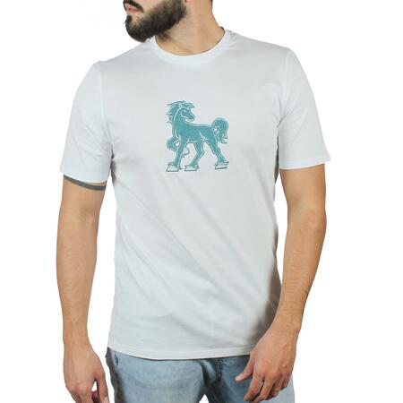 T-shirt bianca con ricamo Vinto