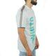 T-shirt bianca inserti lino tortora su spalle e stampa Vinto