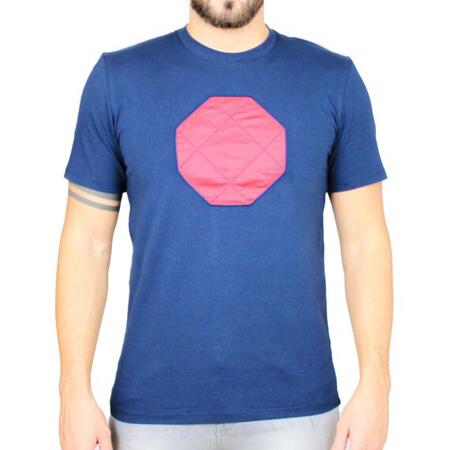 T-shirt uomo blu con ottagono rosso