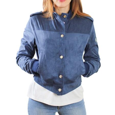 Giacca donna ecologica scamosciata blu