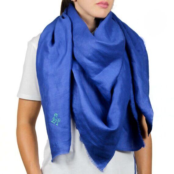 Pashmina lino cobalto