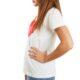 T-shirt donna bianca con cuore rosso