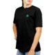 T-shirt nera con logo ricamato lato cuore
