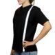 T-shirt nera inserti lino bianchi fronte retro