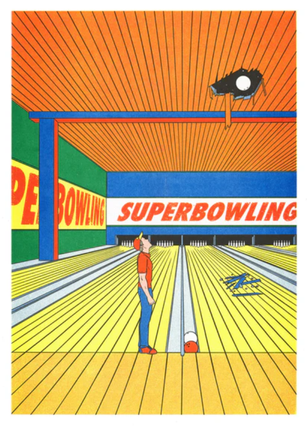 Simon Bailly, stampa fine art A3 (29,7x42 cm): Super bowling