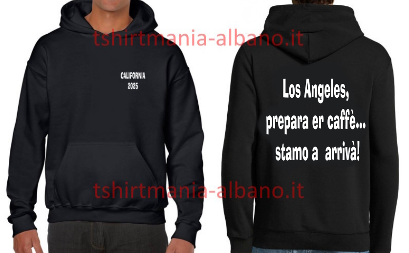 FELPA PERSONALIZZATA LOS ANGELES STAMO A ARRIVA'