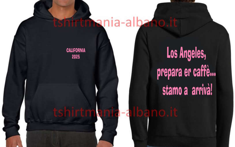 FELPA PERSONALIZZATA LOS ANGELES STAMO A ARRIVA'