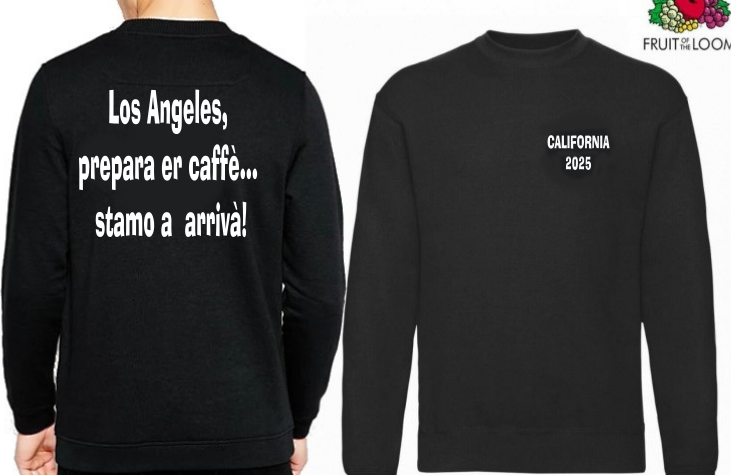 FELPA PERSONALIZZATA LOS ANGELES STAMO A ARRIVA'