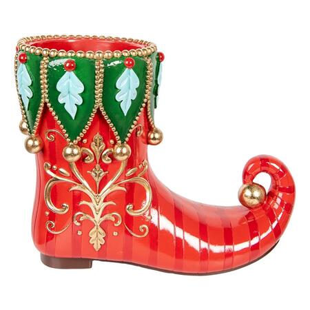 Clayre & Eef - Statuetta decorativa di Natale Stivale 55x28x44 cm Rosso 