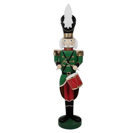 Clayre & Eef - Statuetta decorativa di Natale Schiaccianoci 24x30x121 cm Verde Metallo