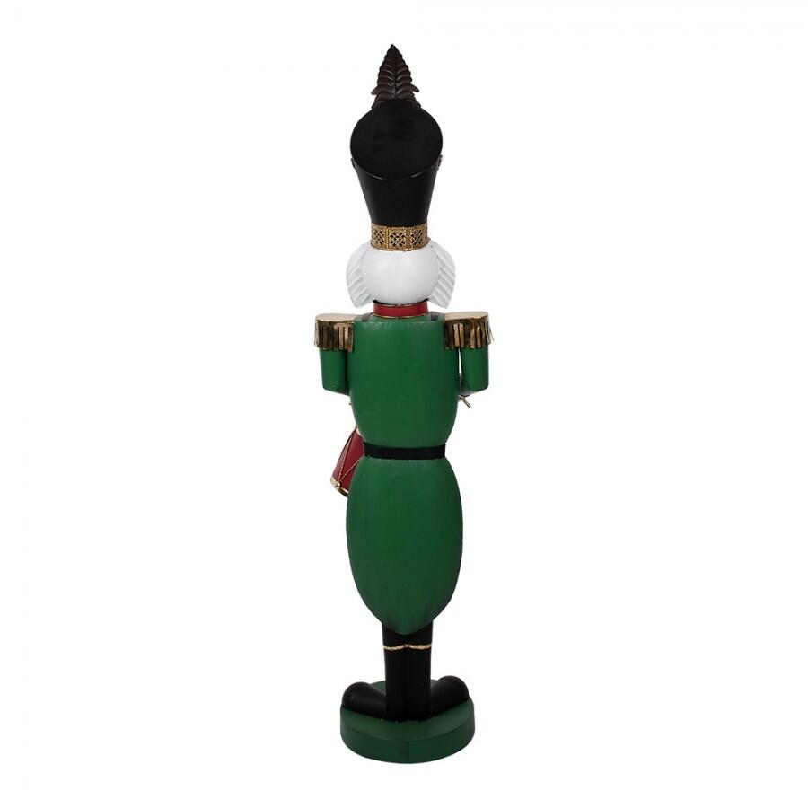 Clayre & Eef - Statuetta decorativa di Natale Schiaccianoci 24x30x121 cm Verde Metallo