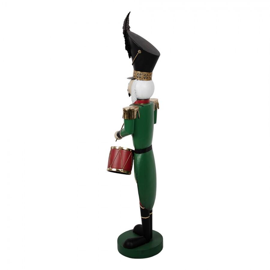 Clayre & Eef - Statuetta decorativa di Natale Schiaccianoci 24x30x121 cm Verde Metallo