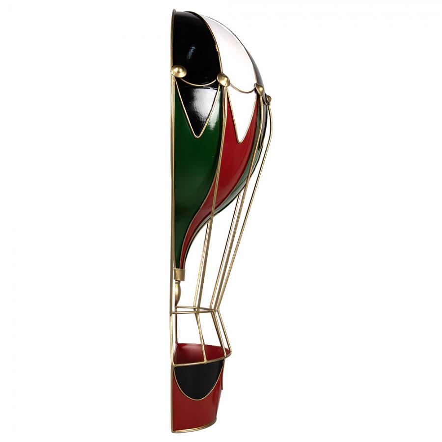 Clayre & Eef - Decorazione di Natalizie Mongolfiera 31x16x63 Rosso Metallo