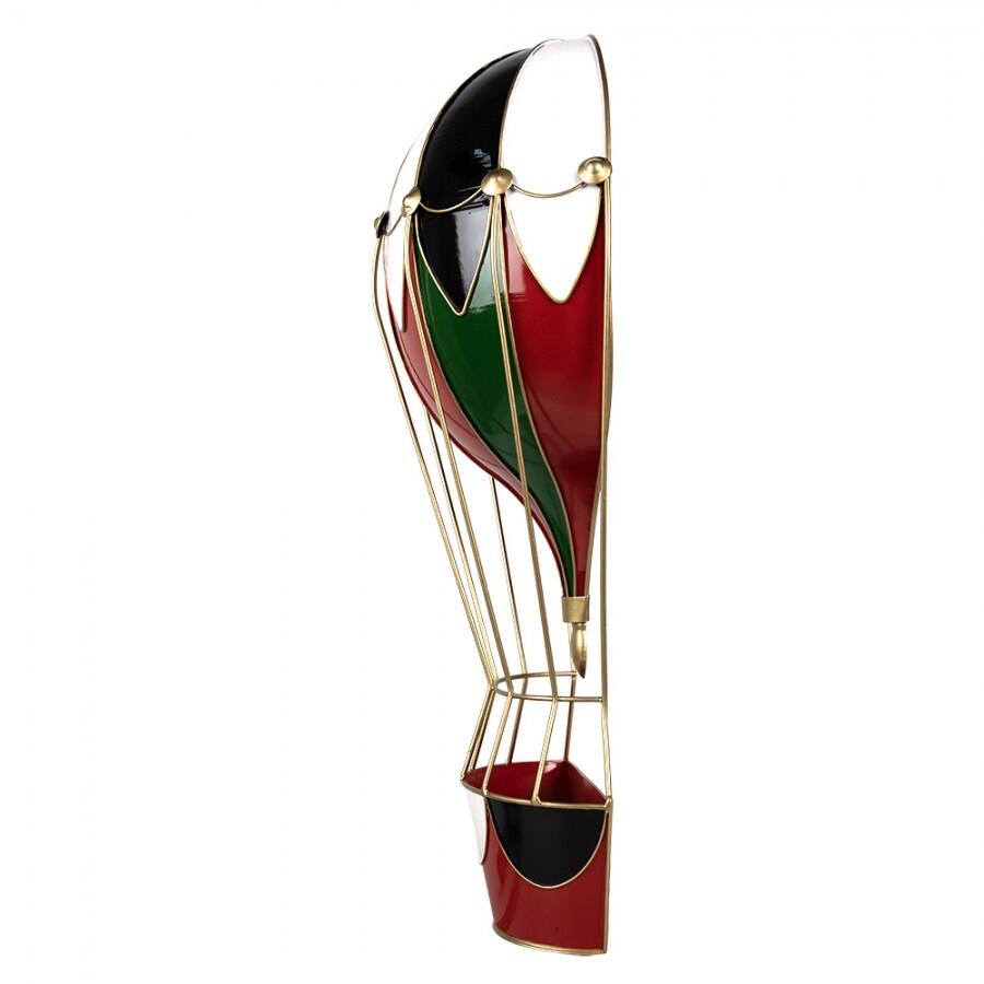 Clayre & Eef - Decorazione di Natalizie Mongolfiera 31x16x63 Rosso Metallo