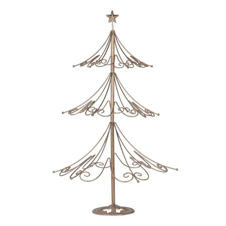 Clayre & Eef - Statuetta decorativa di Natale Albero di Natale Ø 46x75 cm Color oro Metallo