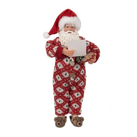 Clayre & Eef - Statuetta Babbo Natale 28 cm Rosso Plastica Statuetta di Natale
