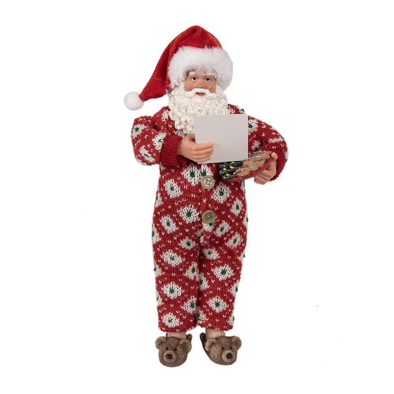 Clayre & Eef - Statuetta Babbo Natale 28 cm Rosso Plastica Statuetta di Natale
