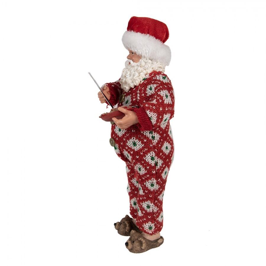 Clayre & Eef - Statuetta Babbo Natale 28 cm Rosso Plastica Statuetta di Natale