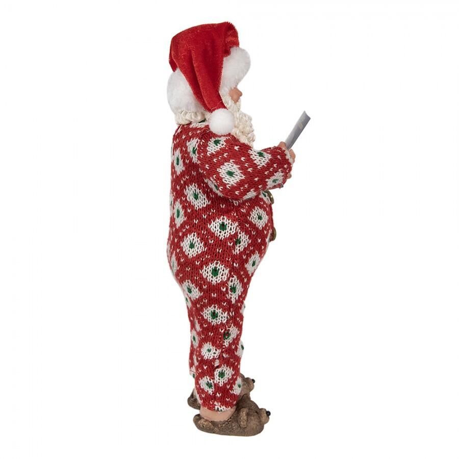 Clayre & Eef - Statuetta Babbo Natale 28 cm Rosso Plastica Statuetta di Natale