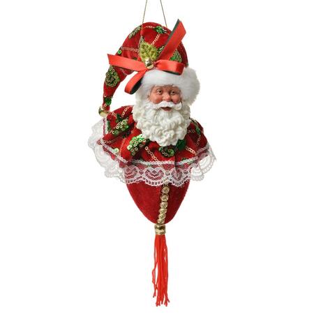 Clayre & Eef - Ornamento Natalizio Babbo Natale 35 cm Rosso Tessuto