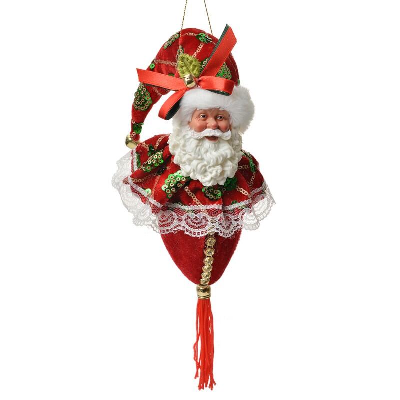 Clayre & Eef - Ornamento Natalizio Babbo Natale 35 cm Rosso Tessuto