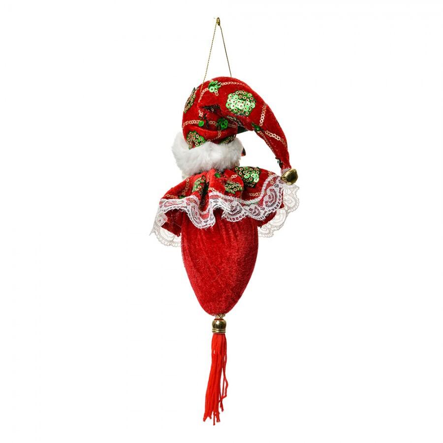Clayre & Eef - Ornamento Natalizio Babbo Natale 35 cm Rosso Tessuto