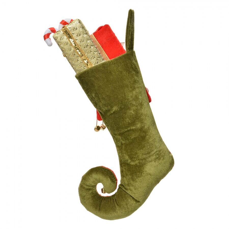 Clayre & Eef - Calza di Natale 24x7x46 cm Rosso Sintetico