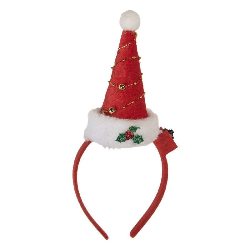 Clayre & Eef - Fascia per Capelli di Natale 27 cm Rosso Plastica