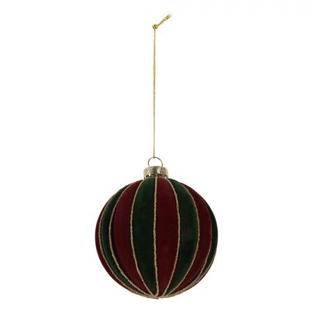 Clarye & Reef - Palla di natale Ø 8x8 cm Rosso Verde Vetro