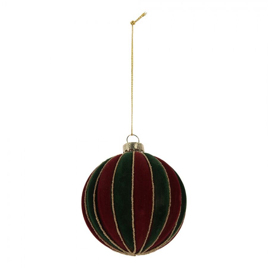 Clarye & Reef - Palla di natale Ø 8x8 cm Rosso Verde Vetro