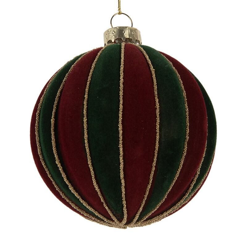 Clarye & Reef - Palla di natale Ø 8x8 cm Rosso Verde Vetro