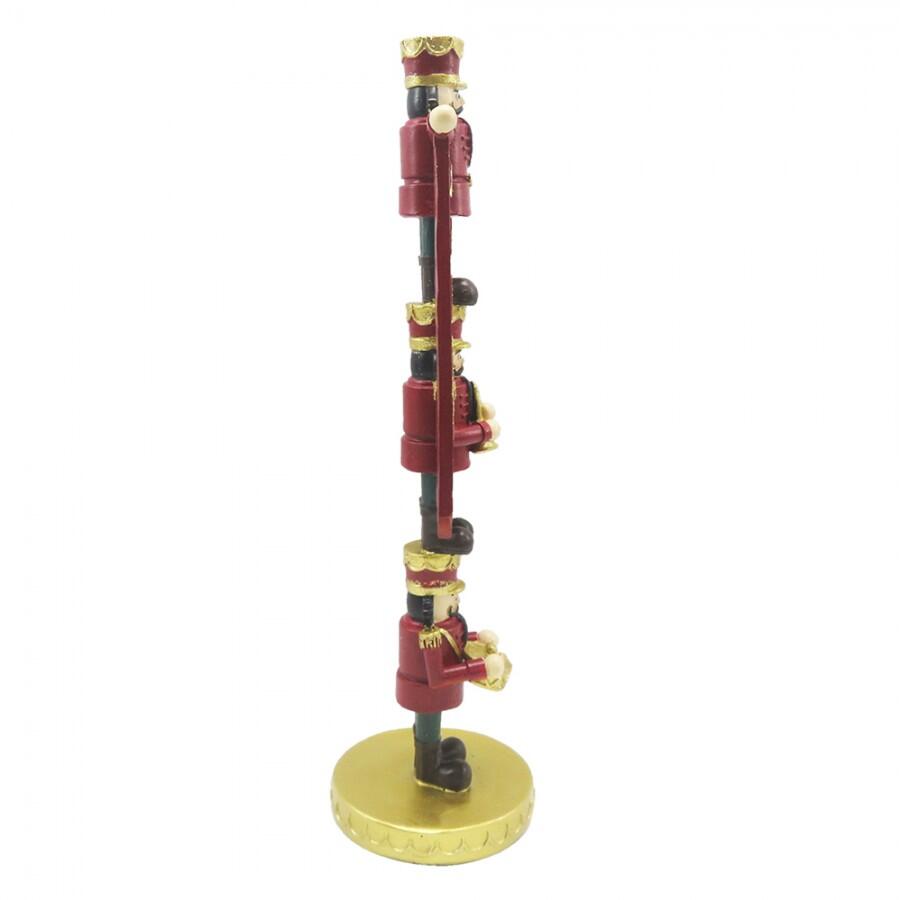 Clayre & Eef - Statuetta Schiaccianoci 30 cm Rosso Color oro Decorazione di Natalizie