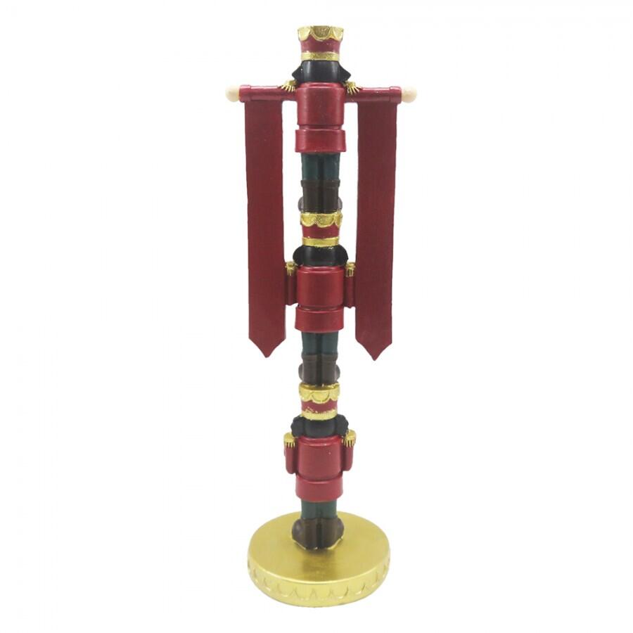 Clayre & Eef - Statuetta Schiaccianoci 30 cm Rosso Color oro Decorazione di Natalizie